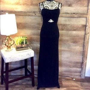Adrianna Papell Evening Slinky Black Dress